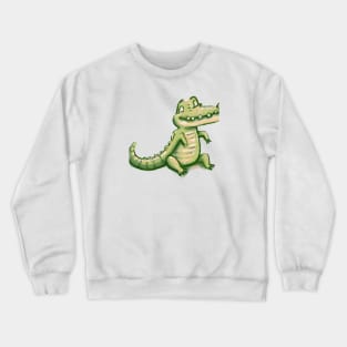 Cute Crocodile Drawing Crewneck Sweatshirt